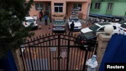 北京一个被封控的居民楼。（2022年11月18日）