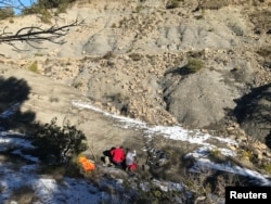 The excavation site where fossils of the large Cretaceous Period sea turtle Leviathanochelys aenigmatica, which lived about 83 million years ago, were found in Catalonia's Alt Urgell county in northeastern Spain is seen in this undated handout image. (Angel Galobart/Museu de la Conca Della - Institut Catala de Paleontologia Miquel Crusafont/Handout via REUTERS)