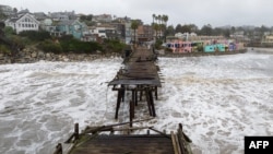 FILE - A powerful winter storm destroyed much of the historic wharf in Capitola, Calif., Jan. 9, 2023.