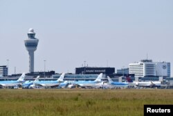 FILE - A general view of Schiphol Airport in Amsterdam, Netherlands, June 16, 2022.