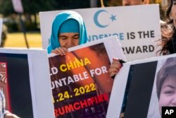 AQSh Davlat deparmenti qarshisida namoyish, Vashington, 28-noyabr, 2022