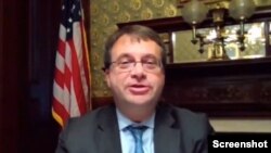 에드가드 케이건 미 백악관 국가안보회의(NSC) 동아시아∙오세아니아 담당 선임국장이 29일 미국 우드로윌슨센터 대담에 화상으로 참여해 기조연설을 했다. 