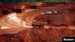 Sejumlah truk sedang mengangkut bijih nikel mentah di Sorowako, Sulawesi Selatan, 8 Januari 2014. (Foto: REUTERS/Yusuf Ahmad)
