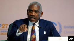 FILE - U.S. Rep. Gregory Meeks, D-N.Y., pictured Nov. 11, 2022, at a U.N. climate summit in Sharm el-Sheikh, Egypt, sponsored the BURMA Act.