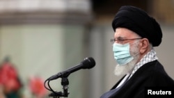 Iran's Supreme Leader Ayatollah Ali Khamenei attends a meeting with a group of Iranian women in Tehran, Iran, Jan. 4, 2023. (West Asia News Agency/Handout via Reuters)