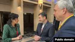 Azərbaycan və Ukrayna Ombudsmanları Səbinə Əliyeva və Dmitro Lubinets (Mənbə Ombudsman Aparatı)