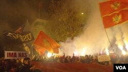 Protest u Podgorici (Foto: VOA)