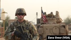 Joint US and SDF border patrol from Rimailan to Tal Marouf in NE Syria. (Zana Omer/VOA)