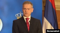 Predsedavajući Odbora za spoljne poslove Borko Stefanović na konferenciji za novinare