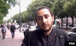 Voter Samy Bouhaka is backing the NUPES leftist alliance as the only party representing him on social and environmental issues, in France. (Lisa Bryant/VOA)