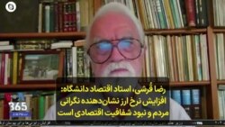 رضا قُرشی، استاد اقتصاد دانشگاه استاکتون در نیوجرزی: افزایش نرخ ارز نشان‌دهنده نگرانی مردم و نبود شفافیت اقتصادی است