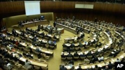 A general view of the Human Rights Council at the European headquarters of the United Nations in Geneva, Switzerland (file photo)