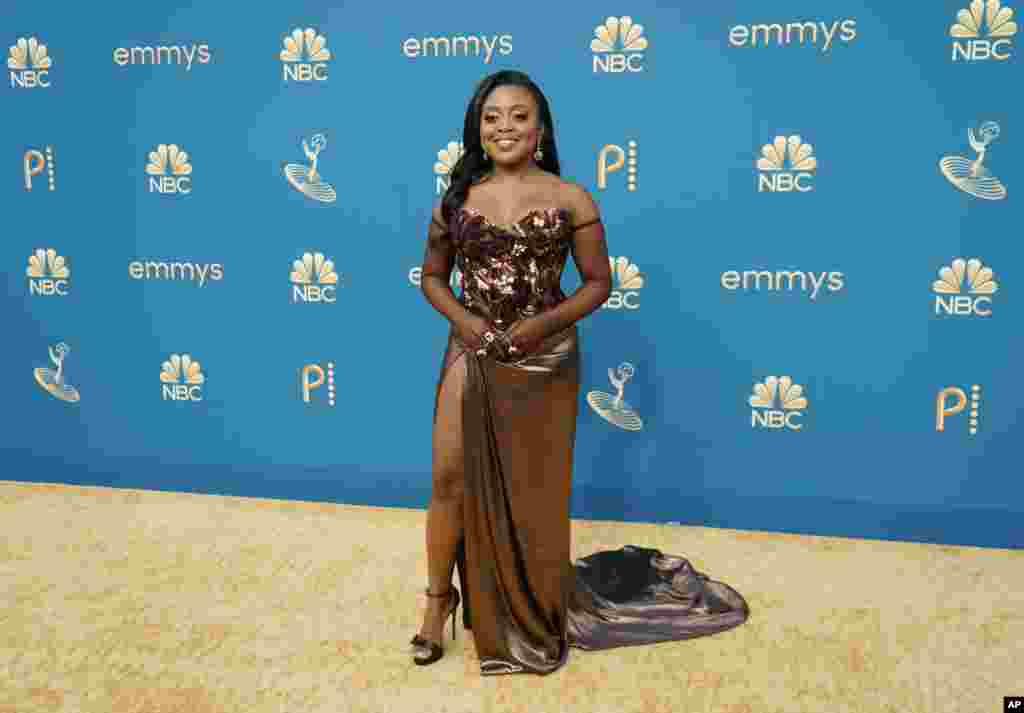 Quinta Brunson arrives at the 74th Primetime Emmy Awards at the Microsoft Theater in Los Angeles, Sept. 12, 2022.