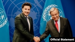 Crnogorski premijer Dritan Abazović sa generalnim sekretarom Ujedinjenih nacija Antoniom Guterešom (Foto:Vlada Crne Gore)