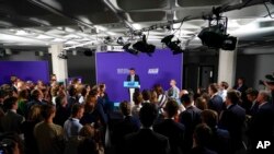 British Conservative Party Member of Parliament Rishi Sunak launches his campaign for the Conservative Party leadership, in London, July 12, 2022. 