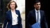 Kombinasi foto yang dibuat pada pada 12 Juli 2022 ini menunjukkan Menteri Luar Negeri Inggris Liz Truss (kiri) dan mantan Menteri Keuangan Inggris Rishi Sunak. Kedua tokoh tersebut akan bertarung memperebutkan kursi Perdana Menteri Inggris. (Foto: AFP/Daniel Leal dan Tolga Akmen)