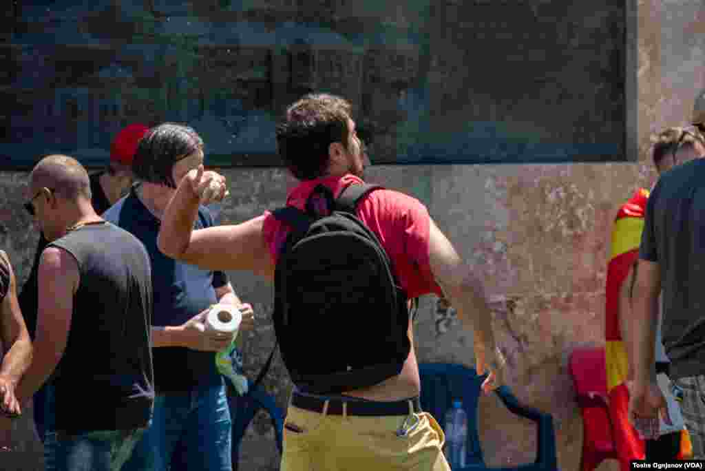 Protest in Skopje opposing the French proposal for EU membership negotiations, Skopje, Saturday 07/16, North Macedonia