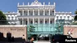 FILE - A general view shows Palais Coburg where closed-door nuclear talks with Iran take place in Vienna, Austria, Aug. 4,2022. 