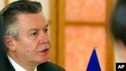 FILE - European Trade Commissioner Karel De Gucht , March 25, 2013. 
