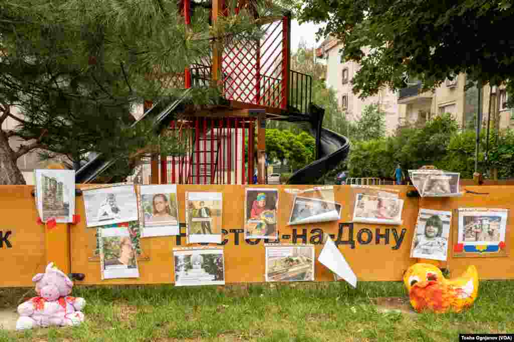 Protest of Ukrainians in Skopje, North Macedonia, against Russian invasion over Ukraine