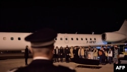 Loved ones of French journalist Frederic Leclerc-Imhoff, who was killed in Ukraine, gather at Le Bourget Airport, north of Paris, June, 9, 2022, for the repatriation of his body. Leclerc-Imhoff was killed in eastern Ukraine on June 1, 2022, while riding a bus with civilians feeling Russian bombardment.