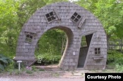 The Curved House at the Indianapolis Arts Center in Indianapolis, Indiana.