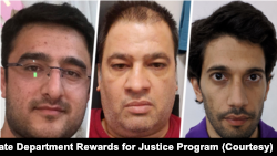 به ترتیب از راست: امیرحسین نیک‌آیین، احمد خطیبی عقدا، و منصور احمدی. برنامه «پاداش برای عدالت» وزارت امور خارجه ایالات متحده برای کسب اطلاعات درباره این سه عامل سایبری جمهوری اسلامی ایران «۱۰ میلیون دلار» جایزه تعیین کرد.