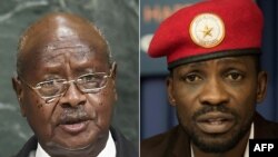 Bilili bya président Yoweri Museveni Kaguta na ya Robert Kyagulanyi to alanga nzembo bobi Wine, ba candidats babale na maponami ma mokonzi ya mboka ya le 14 janvier 2021 na Ouganda.