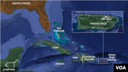Puerto Rico, a large island in the Caribbean Sea is a U.S. territory.