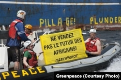 FILE - After witnessing several irregularities involving local and foreign fishing vessels in West Africa, Greenpeace called for a regional fisheries management body in the region.