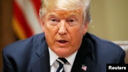 도널드 트럼프 미국 대통령이 17일 백악관에서 하원의원들과의 만남에 앞서 북한 문제 등에 관한 입장을 밝혔다.