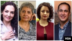 از راست: کاوه مدنی، رها بحرینی، مهرانگیز کار و فرنگیس بیات