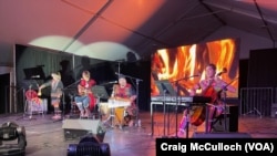 The Indigenous Taiwanese band Kanatal performs at the opening of Taiwanfest in Vancouver, BC on Sept. 3, 2022.