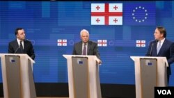 პრემიერ-მინისტრი ირაკლი ღარიბაშვილი, ვროკავშირის უმაღლესი წარმომადგენელი ჯოზეფ ბორელი, ევროკომისარი ოლივერ ვარჰეი