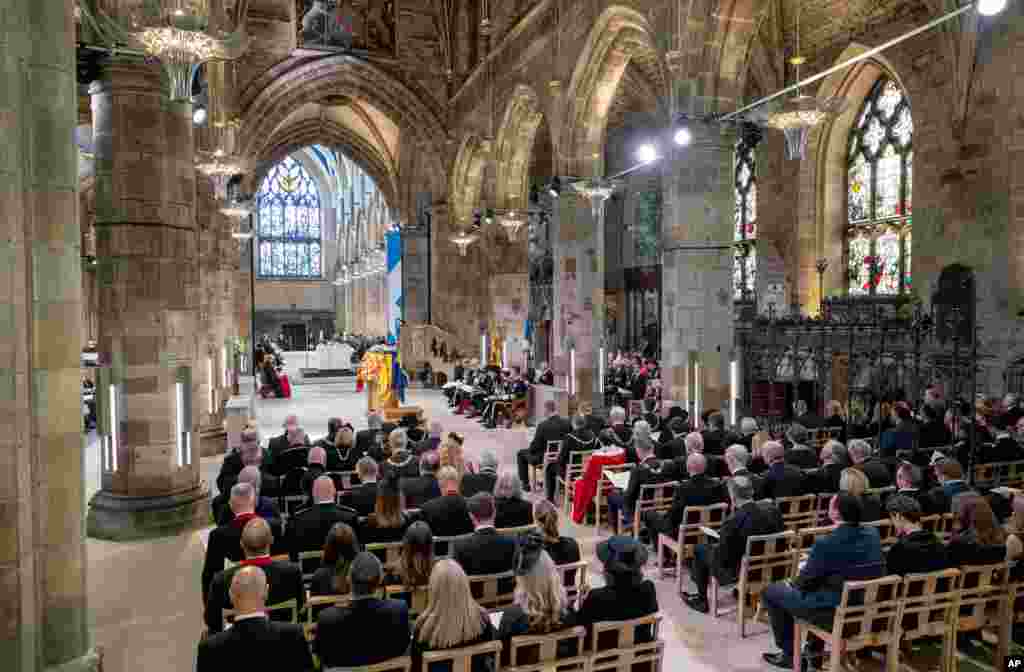 General view of the Service of Prayer and Reflection for the Life of Queen Elizabeth II at St. Giles&#39; Cathedral, Edinburgh, Sept. 12, 2022.
