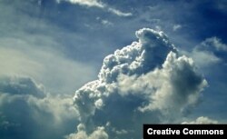 Cumulus clouds before rain.