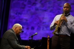 U.S. saxophonist Branford Marsalis performs with his father, Ellis Marsalis, at the 51st Jazzaldia Jazz Festival in San Sebastian, northern Spain, July 22, 2016.