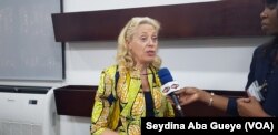 Marie Pierre Poirier, directrice régionale de l'Unicef pour l'Afrique de l'Ouest et du Centre à Dakar, le 3 mai 2018. (VOA/Seydina Aba Gueye)