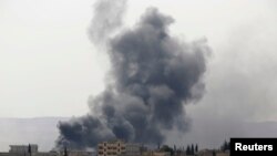 Suriyaning Kobani shahridagi manzara, 3-oktabr, 2014