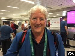 Sid Cassidy, head referee for Rio Olympics men's Marathon Swimming, Rio de Janeiro, Brazil, Aug. 4, 2016. (photo: P. Brewer/VOA)