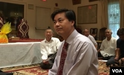 លោក យ័ប គឹមទឹង ប្រធាន​អង្គការ​ខ្មែរ​អាមេរិកាំង​ដើម្បី​សិទ្ធិមនុស្ស និង​លទ្ធិ​ប្រជាធិបតេយ្យ ផ្តល់​បទសម្ភាសន៍​ឲ្យ VOA អំពី​ចំណាប់​អារម្មណ៍​របស់​លោក​ជុំវិញ​ស្ថានភាព​ដំណើរ​លទ្ធិប្រជាធិបតេយ្យ​នៅ​កម្ពុជា នៅ​វត្ត​ពុទ្ធិការាម កាលពី​ថ្ងៃព្រហស្បតិ៍ ទី១៥ ខែកញ្ញា ឆ្នាំ២០១៦។