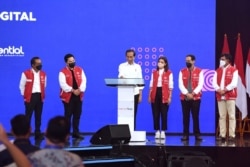 Presiden Jokowi dalam acara Gerakan Akselerasi Generasi Digital di Jakarta, Rabu (15/12) siap mencetak jutaan anak bangsa menjadi talenta digital yang handal. (Biro Setpres)