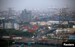 중국 상하이의 자유무역지대.