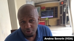 Joe Washington Ebina, président de FULD, à Brazzaville, le 19 septembre 2018. (VOA/Arsène Severin)