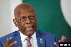 Charles Walker Brumskine, Liberia's 2017 presidential candidate and leader of Liberty Party (LP), speaks during an interview with Reuters in Monrovia, Liberia, Oct. 8, 2017.