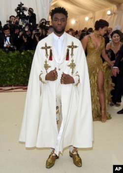 FILE - Chadwick Boseman attends The Metropolitan Museum of Art's Costume Institute benefit gala