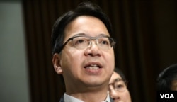 香港民主派会议召集人莫乃光。 （美国之音汤惠芸）