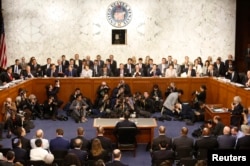 Former FBI director James Comey testifies before the Senate Intelligence Committee on Capitol Hill in Washington, June 8, 2017.