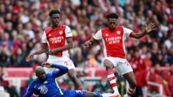 Lukaku lokacin da yake fafatawa da 'yan Wasan Arsenal