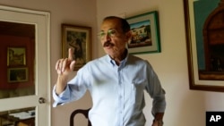 Hugo Torres, a guerrilla commander who once fought with Ortega during Nicaragua's 1979 revolution, gives an interview in Managua, Nicaragua, July 26, 2018. The retired general broke with Ortega two decades ago and now is vice president of the opposition Sandinista Renovation Movement.